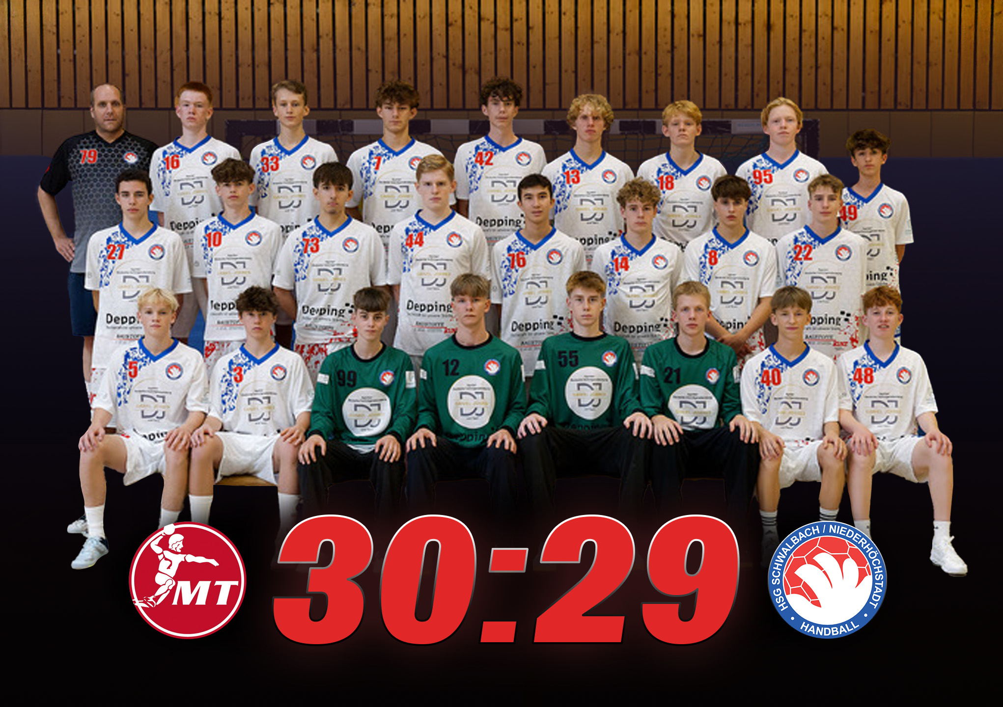 mJSG Melsungen/ Körle/ Guxhagen 2 gegen HSG Schwalbach/Niederhöchstadt 30:29 (13:16)